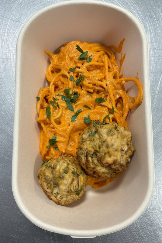 Turkey Meatball Spaghetti with Banza Pasta