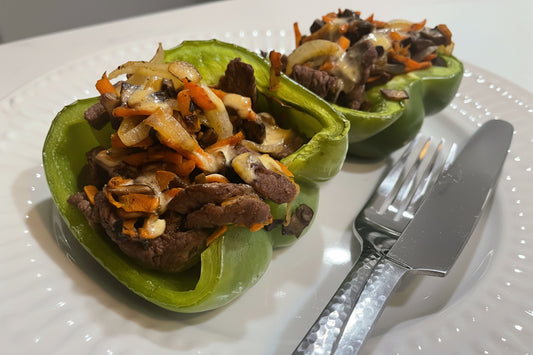 Stuffed "No-cheese" Steak Bell Peppers