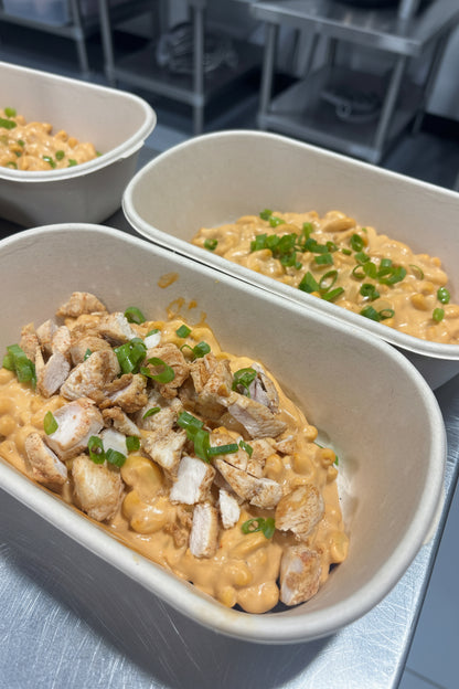 Buffalo Mac & "Cheese" Made with Protein Pasta