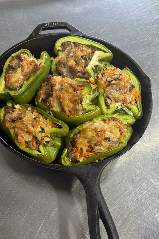 Stuffed "No-cheese" Steak Bell Peppers