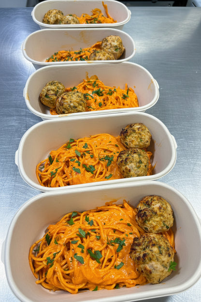 Turkey Meatball Spaghetti with Banza Pasta