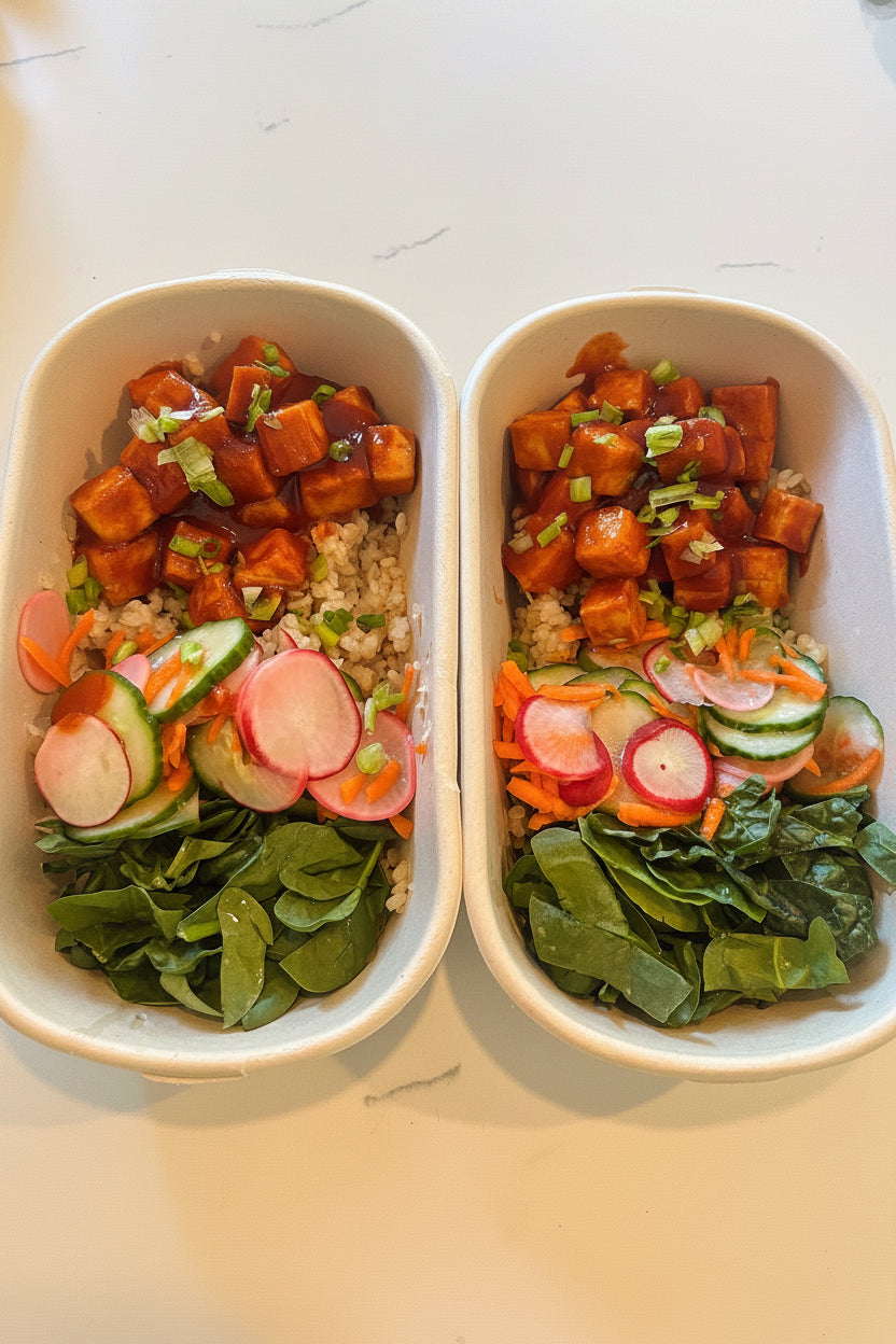 Gochujang Tofu Bowl with Pickled Vegetable