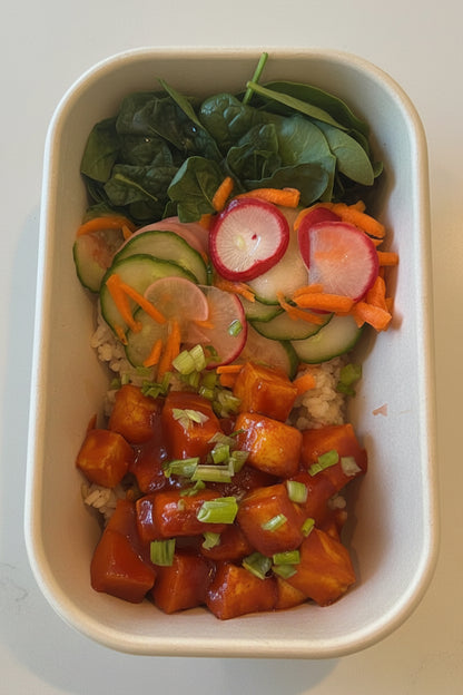 Gochujang Tofu Bowl with Pickled Vegetable