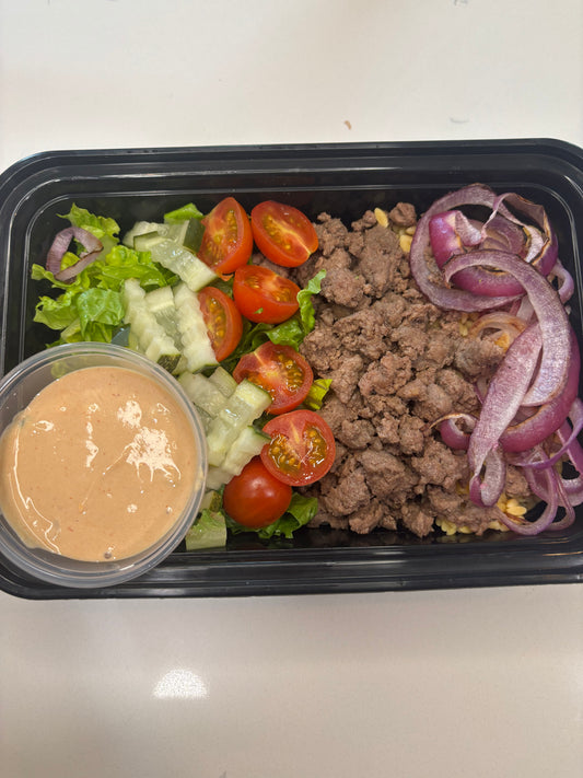 Hamburger in a Bowl with Choice of Rice