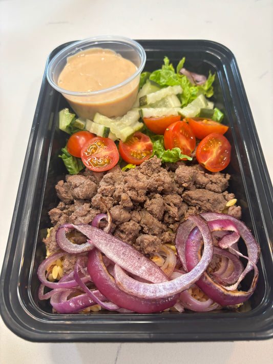 Hamburger in a Bowl with Choice of Rice